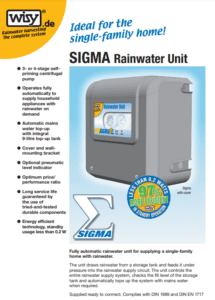 SIGMA datablad til regnvandsanlæg